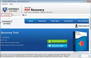 Open SysTools PDF Recovery tool from start menu. Now click on Load PDF and browse the corrupted PDF file.