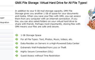 GMX File Storage: Virtual Hard Drive for All File Types