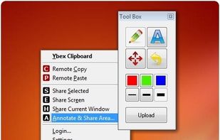 Main menu and toolbox
