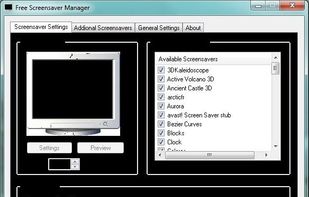 Free Screensaver manager screenshot 1