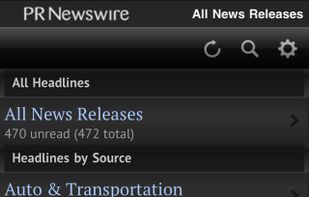 PRNewsWire screenshot 1