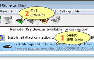 In the list of available USB devices choose the needed one and press Connect.