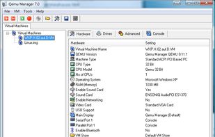 Hardware Configuration of a VMware machine