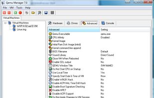 Advanced settings of a vmdk-machine