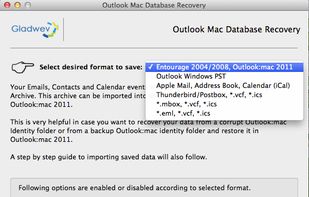 Gladwev Outlook Mac Database Recovery screenshot 2