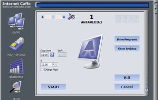 Control play-and-pay sessions on the client computers with the ability to limit time and amount of money customer want to spend.