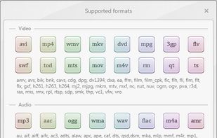 Supported formats