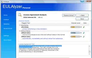 EULAlyzer screenshot 1