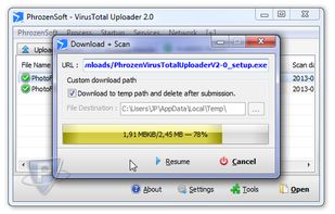 PhrozenSoft VirusTotal Uploader screenshot 2
