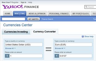 Yahoo! Finance - Currencies Center screenshot 1