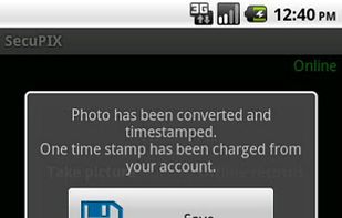 Share timestamped and secured image