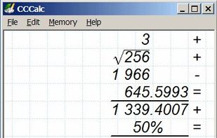 CCCalc screenshot 1