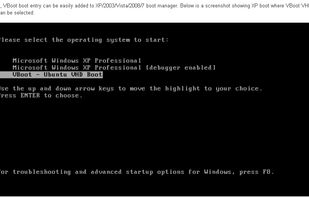 VBoot boot entry can be easily added to XP-,2003-,Vista-,Win7 boot manager