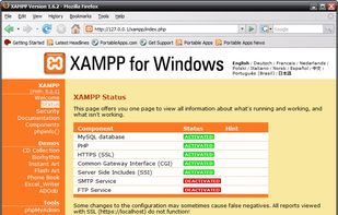 XAMPP screenshot 1