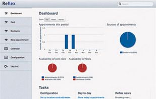Online appointment scheduler dashboard