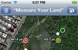 iPhone app's main screen