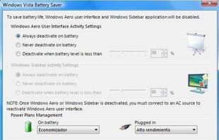 Vista Battery Saver screenshot 1