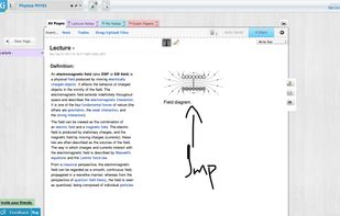A notebook screenshot of a student in Xinote.