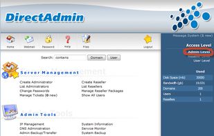 DirectAdmin screenshot 1