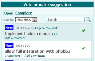 Vote or make suggestion