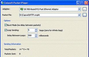 Colasoft Packet Player screenshot 1