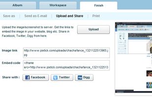 Save and export images and screenshots in Pixtick