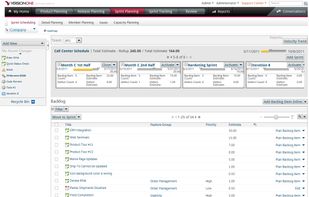 The Spring Scheduling tab quickly lets you assign stories to sprints.