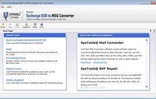 First screen of the software