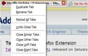 Customize the tab context menu.