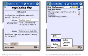 Editing a data record