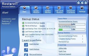 FarStone RestoreIT screenshot 1