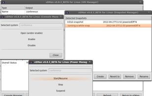 Some manager-windows of vEMan