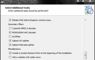 Select Additional Tasks