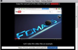 Help window, to learn how to use YouTube Tuto Helper