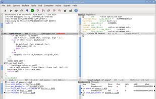 Emacs integrates with GDB to provide an IDE