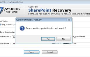 Export Recovered SharePoint Database.