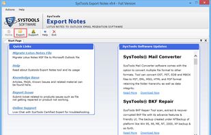 Initial Screen of SysTools Export Notes Software , Click on the export button to initialize the Process.