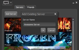 Connect to a server screen on GameVox