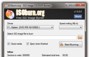 ISOburn screenshot 1