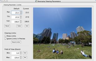 Pano2VR Viewing Parameters on Mac OS X 10.4