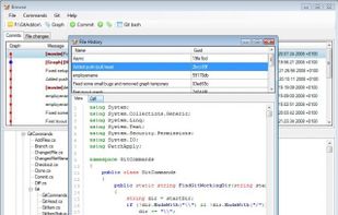 There is a single file history viewer that shows all revisions of a single file and the changes.