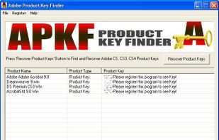 APKF Product Key Finder screenshot 1