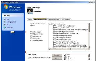 User Settings - Windows Restrictions