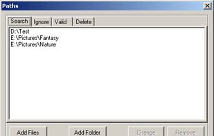 Paths selection window (drag-and-drop supported)