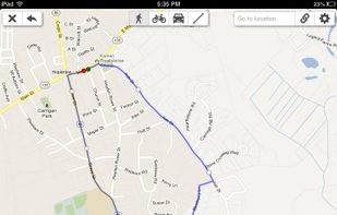 Full screen route mapping on an iPad mini