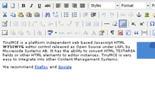 TinyMCE screenshot 1