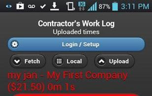Contractor's Work Log screenshot 1