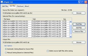 JFSplit screenshot 1