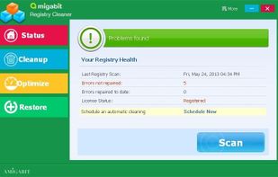 Amigabit Registry Cleaner screenshot 1