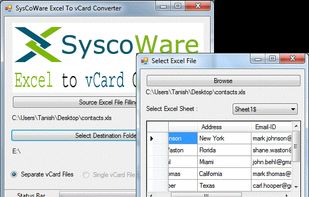 SyscoWare Excel to vCard Converter screenshot 1